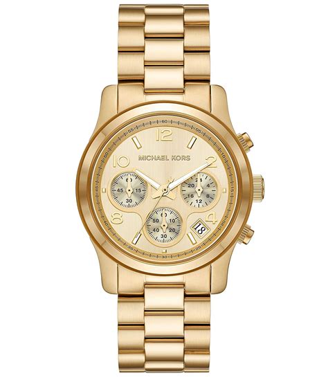 michael kors gold tone embellished watch|michael kors runway chronograph.